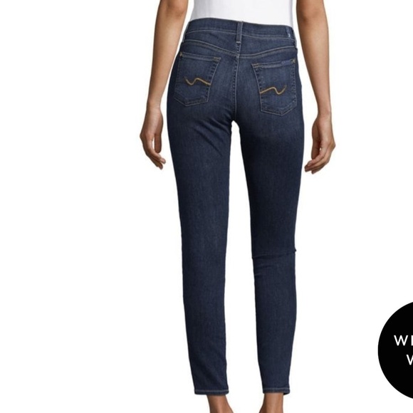 7 FOR ALL MANKIND Gwenevere cropped Dark Washed Jeans women’s size 30 - Picture 7 of 10